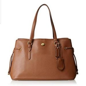 COACH Peyton Saffiano Leather drawstring carryall